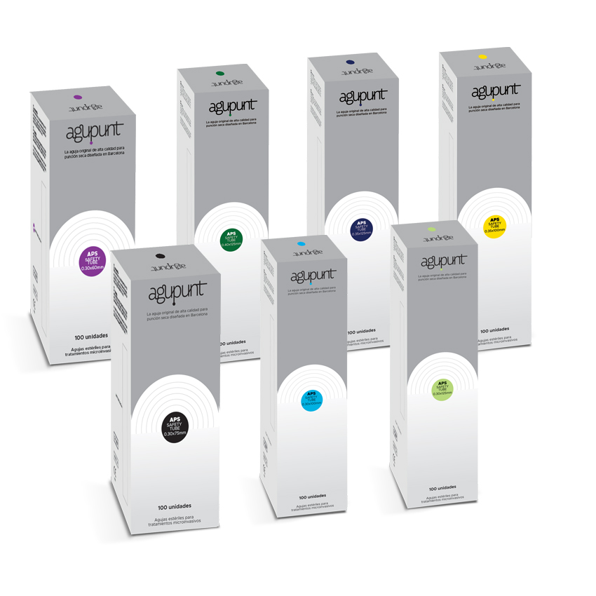 APS SAFETY TUBE Needle With Guide (100) AGUPUNT (Amarillo, 60mm, 0,30mm)